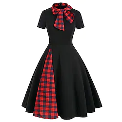 Audrey Hepburn Retro Vintage 1950s Cocktail Dress Vintage Dress Flapper Dress Prom Dress Women's Costume Vintage Cosplay Event / Party Wedding Party Festival Short Sleeve Dress Lightinthebox