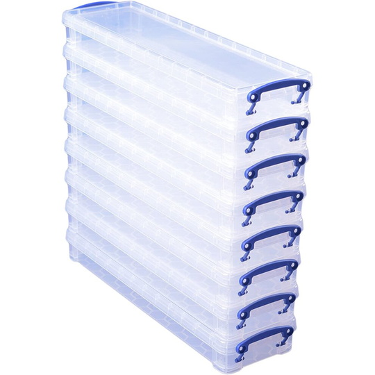 Really Useful Storage Box 0.8 Litre Clear (Pack of 8)