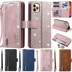 Zipper Wallet Case For Samsung Galaxy S22 Ultra Plus S21 S20 FE S10 Plus E S9 S8 Plus A72 A52 A42 A73 A53 A33 A71 A51 A41 Shockproof Solid Color PU Leather Luxury Card Slot Stand Full Body Case Lightinthebox