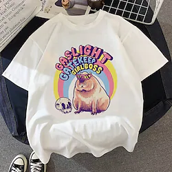 Inspired by Animal Capybara T-shirt Anime Cartoon Anime Classic Street Style T-shirt For Men's Women's Unisex Adults' Hot Stamping 100% Polyester Casual Daily Lightinthebox
