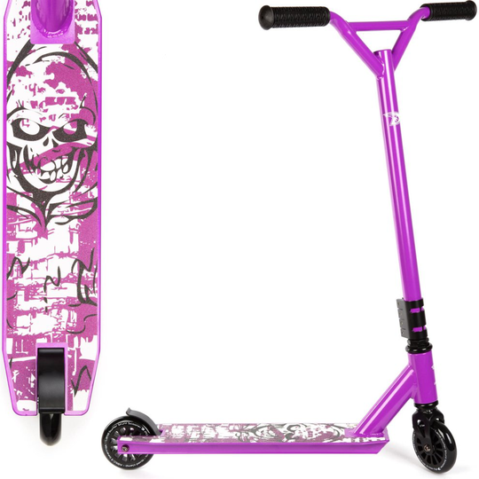 Land Surfer Stunt Scooter - Purple Skull