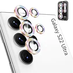 Samsung Galaxy S22 Ultra Camera Lens Protector 9H Tempered Glass Camera Cover Screen Protector Metal Individual Ring Lightinthebox