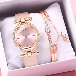 Quartz Watch for Women Analog Quartz Stylish Minimalist Elegant Creative With Jewelry Titanium Alloy PU Leather Creative Friends / One Year Lightinthebox