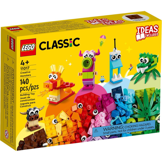 LEGO 11017 Classic Creative Monsters, 5 Mini Build Monster Toys, Bricks Box Building Set for Kids 4 Plus Years Old, Construction Playset