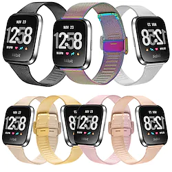 1 pcs Smart Watch Band for Fitbit Versa 2 / Versa / Versa Lite Stainless Steel Smartwatch Strap Milanese Loop Replacement Wristband Lightinthebox