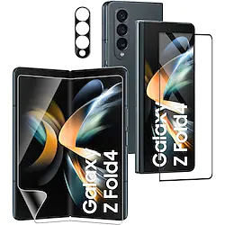 [3 Pack] Phone Screen Protector 3-in-1 Suitable for Galaxy Z Fold 4 5G Screen Protector (1 internal screen elastic TPU film) equipped with 1 front-screen tempered glass screen protector (3D curved glass) and 1 camera lens tempered Lightinthebox