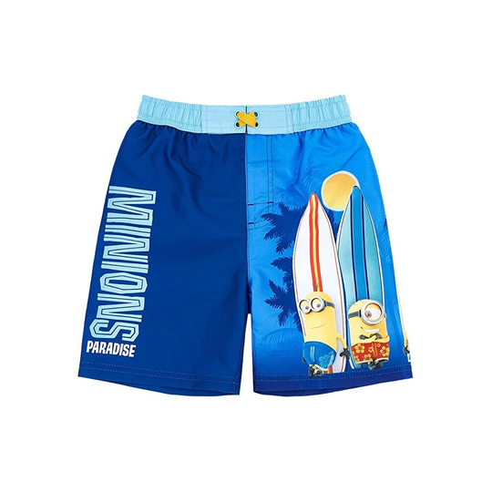 (4 Years) Minions Boys Swim Shorts, Swimming Beach Trunks, Surf Water Boxers for Kids
