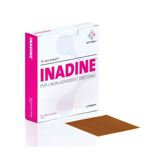 Inadine Iodine Non-Adherent Dressings 9.5cm x 9.5cm (Box of 10)