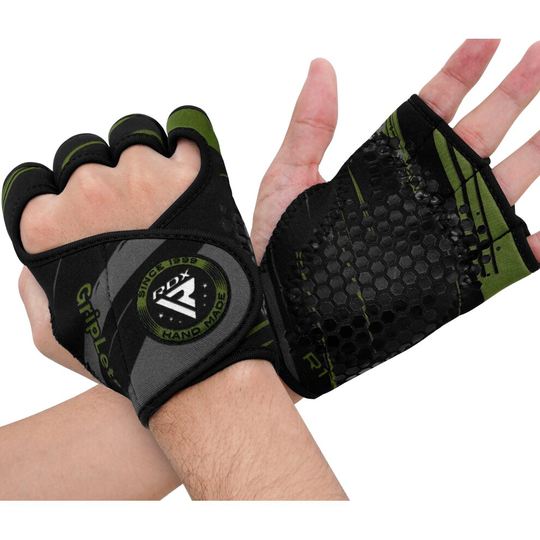 (Green , S/M) RDX Weight Lifting Gloves Grips, Fitness