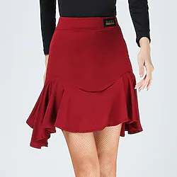 Latin Dance Skirts Pure Color Women's Performance Training High Cotton Blend Lightinthebox