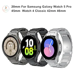 Smart Watch Band For Samsung Galaxy Watch 5 Pro 45mm/4 Classic 42mm 46mm Bands No Gaps 20mm Titanium Metal Watch Strap Compatible for Samsung Galaxy Watch 5/4 40mm/44mm Band Lightinthebox