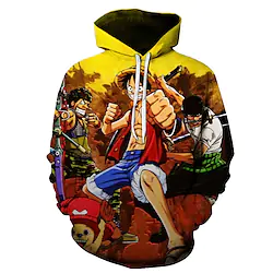 Inspired by One Piece Monkey D. Luffy Roronoa Zoro Hoodie Cartoon Manga Anime Harajuku Graphic Kawaii Hoodie For Men's Women's Unisex Adults' 3D Print 100% Polyester Lightinthebox