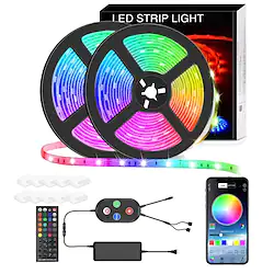 Smart RGB Led Strip Lights 10M 32.8ft Music Sync 600LEDs Color Changing Bluetooth APP Control for Bedroom Room TV Party Bedroom Room TV Backlight PC Desk Kitchen Lightinthebox
