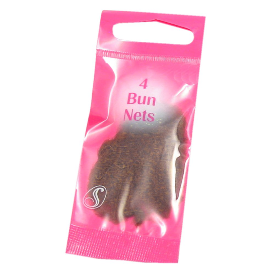 (Light Brown) Serenade - 4 Fine Mesh Elasticated Bun Nets