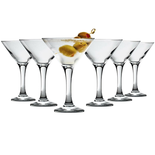 6pc Rink Drink Martini Cocktail Glasses Gift Box - 6 x 175ml Glasses