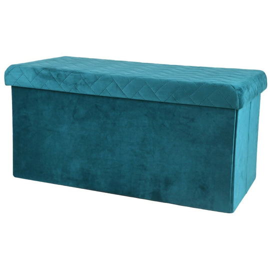 Ottoman Large Pouffe Storage Box & Seat up to 120kg Velvet Teal