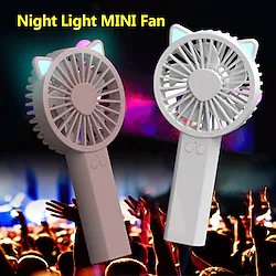 Portable USB Light Fan Cute Cat Hand-Held/Desktop Fans LED Lamp Mini Fan Portable Rechargeable Air Cooler Outdoor Travel Fan Lightinthebox