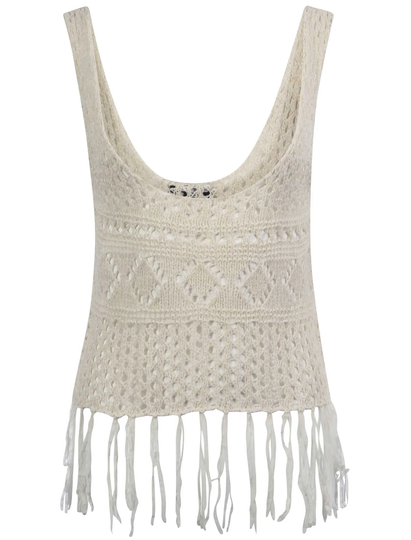 Jumpers Amara Reya Sienna white knitted vest / 8 - Tokyo Laundry