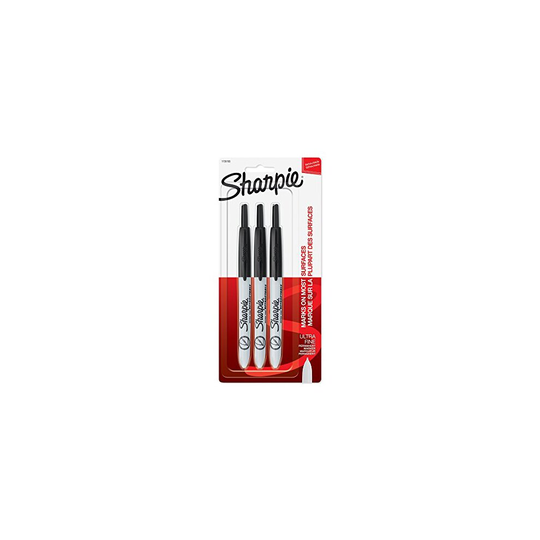 SHARPIE Retractable Permanent Markers, Ultra Fine Point, Black, 3 Count, Standard Packaging