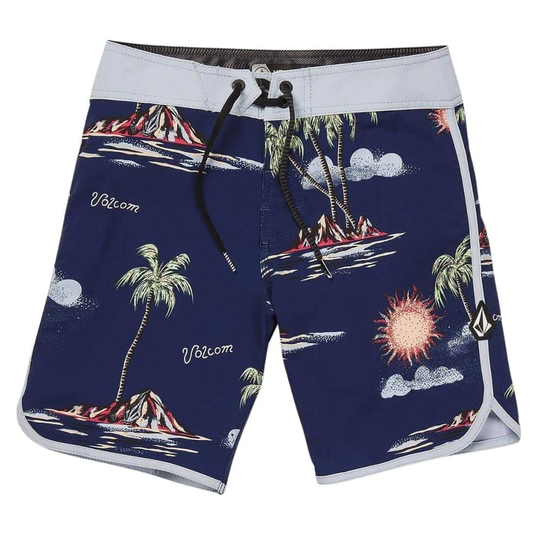 Volcom Boys Isle Hoppa Scallop Boardshorts - Niagara