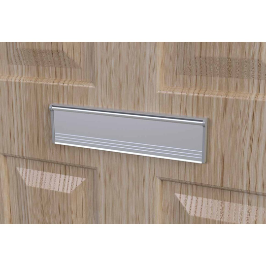 (Silver Effect (Matt)) Letterbox Draught Excluder Seal Brush Flap Letter Box Metal Weather Cover