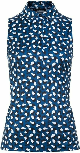 J.Lindeberg Dena Print Sleeveless Golf Top Moroccan Blue Animal XS