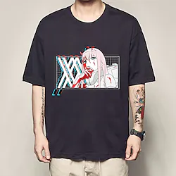 Inspired by Darling in the Franxx 02 Zero Two T-shirt Cartoon Manga Anime Classic Street Style T-shirt For Men's Women's Unisex Adults' Hot Stamping 100% Polyester Lightinthebox