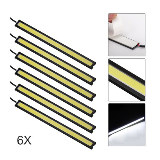 6pcs 12V LED Interior White Strip Light Bar Car Van Caravan Boat Home