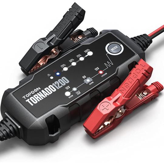 Car Battery Charger Maintainer TOPDON TORNADO1200 6V & 12V 1200 Amp Battery Desulfator