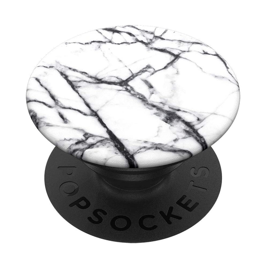 (White Marble) PopSockets Swappable Expanding Grip for Smartphone