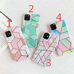 Phone Case For Apple Back Cover iPhone 14 Pro Max Plus 13 12 11 Mini X XR XS 8 7 Plating IMD Pattern Marble TPU Lightinthebox