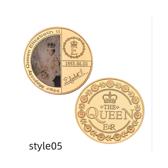 (style05, box) Electroplating Souvenirs Queen Elizabeth II Commemorative Coins Collection Gifts Metal Crafts