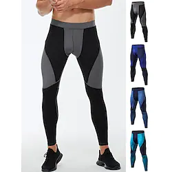 Men's Running Tights Leggings Compression Pants Patchwork Bottoms Athletic Athleisure Winter Breathable Quick Dry Sweat wicking Running Jogging Training Sportswear Activewear Camouflage Black Ocean Lightinthebox