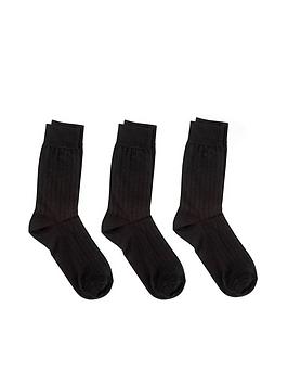 Totes 3 Pack Boxed Italian Cotton Rich Ankle Socks - Black