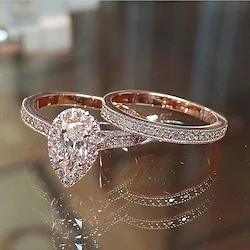 Ring Christmas Rose Gold Alloy Cross Drop Stylish Artistic Luxury 1pc AAA Cubic Zirconia / Women's / Wedding / Gift / Daily Lightinthebox