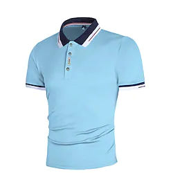 Men's Polo Shirt Golf Shirt Color Block Turndown Black Blue Orange Dark Gray Red Outdoor Work Short Sleeve Clothing Apparel Casual Lightinthebox