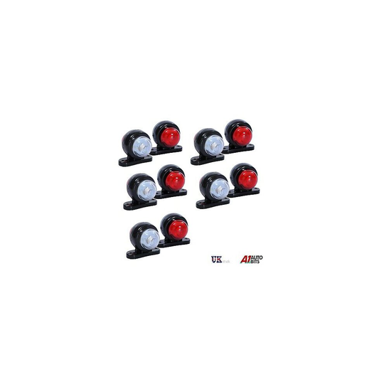 10x Red White Corner Side Marker LED Lights Outline Lamp Truck Trailer Van 12V