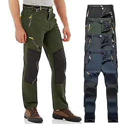 Men's Water Resistant Work Pants Hiking Mountain Pants Trousers Military Outdoor Ripstop Quick Dry Stretch Spandex 4 Zipper Pocket Elastic Waist Lightweight Bottoms Navy Gray Black Army Green Lightinthebox
