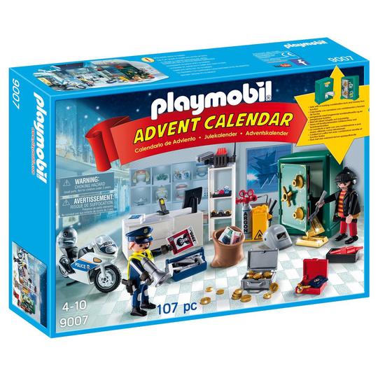 Playmobil Advent Calendar, Jewel Thief Police Operation with Working Safe and Money Box Function