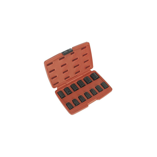Sealey AK5613M Metric Impact Socket Set with 1/2-Inch sq Drive, Red, 1/2"