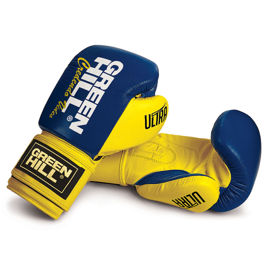 (Blue/Yellow, 14oz) GREEN HILL BOXING GLOVES ULTRA