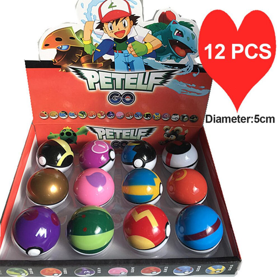 12Pcs Clip 'n' Go Pokemon Balls Set Gifts Pokeball Figures Boxed Kids Toys Xmas