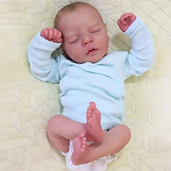 40CM Premie NewBorn Baby Doll Darren Lifelike Hand 3D Painted Doll with Veins Multiple Layers Collectible Art Doll Lightinthebox