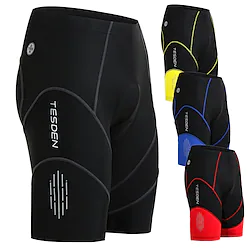 TESDEN Men's Cycling Padded Shorts Summer Nylon Spandex Black Red Blue Stripes Bike Shorts Quick Dry Sports Stripes Mountain Bike MTB Road Bike Cycling Clothing Apparel / Advanced / High Elasticity Lightinthebox