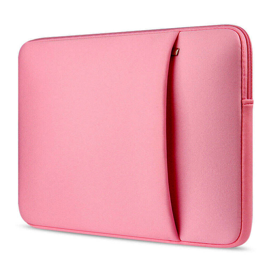 (Pink) DOUBLE POCKET Zip Sleeve Case Cover Bag Pouch Fits Lenovo IdeaPad 5 / 5i 14"inch Laptop