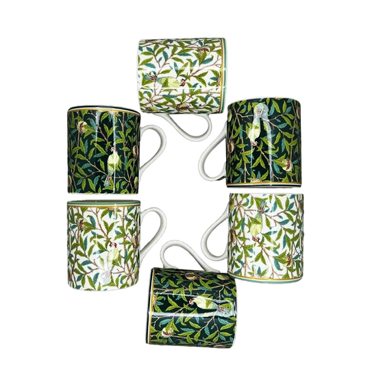 Morris Birds Balmoral set of 6 English fine bone China mugs