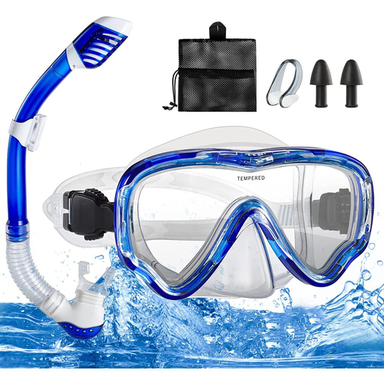 Yumcute Snorkel Set Kids, Anti-Fog Anti-Leak Snorkel Mask, Adjustable Tempered Glass Snorkel Mask Free Breathing Tube, 180...