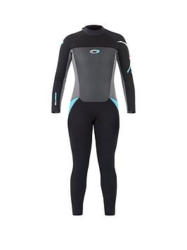 Osprey ORIGIN LADIES LONG WETSUIT 5MM (BLACK/BLUE), Black/Blue, Size M/34.5 Inch, Women
