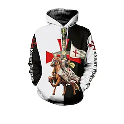 Inspired by The Last Templar Crusader Knights Templar Crusader Hoodie Cartoon Manga Anime Front Pocket Graphic Hoodie For Men's Women's Unisex Adults' 3D Print 100% Polyester Lightinthebox