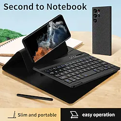 Phone Case For Samsung Galaxy Flip S23 S22 S21 S20 Plus Ultra with Keyboard Origami Leather Solid Colored PC PU Leather Lightinthebox